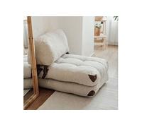Chauffeuse 1 place convertible 80 cm en tissu bouclette beige - NEORA