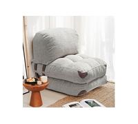Chauffeuse 1 place convertible 80 cm en tissu bouclette gris - NEORA