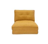 Chauffeuse 1 place convertible en tissu effet velours jaune moutarde SALLY