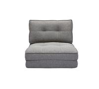 Chauffeuse convertible 1 place en tissu gris chiné SALLY