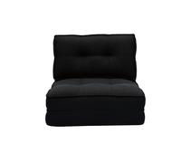 Chauffeuse 1 place convertible en tissu noir SALLY