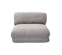 Chauffeuse 1 place convertible en tissu velours côtelé gris clair SPENCER