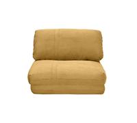 Chauffeuse 1 place convertible en tissu velours côtelé jaune curry SPENCER