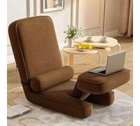 Chauffeuse 1 Place pour Adultes, Chaise de Sol avec Dossier Réglable, Canapé Lit pour Chambre, Bureau, Lecture, Fauteuil de Jeu Inclinable