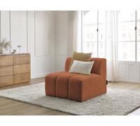 Chauffeuse 1 place pour canapé modulable ANNECY tissu bouclette orange BOBOCHIC 1 places Orange