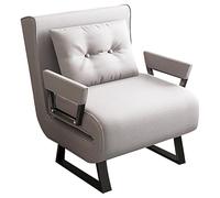 Chauffeuse 1 Places Convertible Adulte avec Dossier Réglable en 6 Positions Canapé Lit Convertible avec Matelas en Mousse pour Balcon, Bureau, Bureau(Khaki,185 * 60 * 26cm)