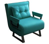 Chauffeuse 1 Places Convertible Adulte avec Dossier Réglable en 6 Positions Canapé Lit Convertible avec Matelas en Mousse pour Balcon, Bureau, Bureau(Green,185 * 60 * 26cm)