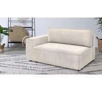 Chauffeuse 2 places avec accoudoir pour canapé modulable NIHAD tissu velours côtelé beige angle gauche BOBOCHIC 2 places Angle gauche Beige