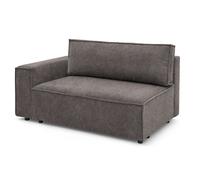 Chauffeuse 2 places avec accoudoir pour canapé modulable NIHAD tissu velours côtelé marron angle gauche BOBOCHIC 2 places Angle gauche Marron