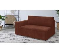 Chauffeuse 2 places avec accoudoir pour canapé modulable NIHAD tissu velours côtelé orange angle gauche BOBOCHIC 2 places Angle gauche Orange