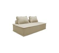 sweeek - Chauffeuse 2 Places pour canapé modulable Tissu capitonné Beige