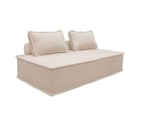 sweeek - Chauffeuse 2 Places pour canapé modulable Tissu capitonné crème