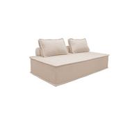 sweeek | Chauffeuse 2 places pour canapé modulable tissu capitonné crème Crème G