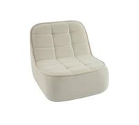 Chauffeuse bouclette texturée 1 place blanc cassé L 93 x P 104 x H 85cm - Boni