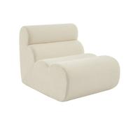 Chauffeuse bouclette texturée blanc 1 place - L 81 x P 99 x H 75cm - Nova