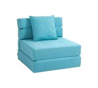 HOMCOM Fauteuil Convertible 1 Place Fauteuil lit chauffeuse 1 Place - Coussin déhoussable Inclus - Chaise de Sol pour invités, Salon, Charge 120 kg, Bleu