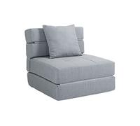 HomCom Fauteuil convertible 1 place – chauffeuse lit avec coussin déhoussable – gris clair