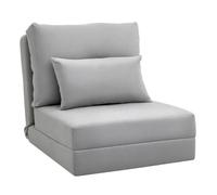 Chauffeuse canapé-lit convertible - HOMCOM - 1 coussin avec dossier réglable - gris clair