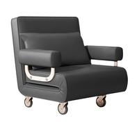 Chauffeuse Convertible 1 Place avec Roues Flexibles Canapé Lit Pliable Dossier Inclinable Réglable À 6 Positions Fauteuil Transformable avec Coussin pour Salon(Gray,34.64in/88cm)