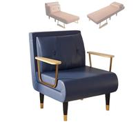 Chauffeuse Convertible 1 Place Chauffeuse 3 en 1 Lit Banquette avec Dossier Réglable en 6 Positions pour Invités Salon Maison Bureau, Charge 150 Kg, 3 Tailles(Blue,190 * 80 * 30cm)