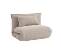 Chauffeuse convertible 1 place en bouclette texturée beige L 99 x P 80 x H 66 cm - Fleeep