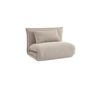 | Chauffeuse convertible 1 place en bouclette texturée beige L 99 x P 80 x H 66 cm - Fleeep