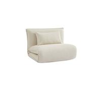 sweeek - Chauffeuse Convertible 1 Place en Bouclette texturée Blanc cassé L 99 x P 80 x H 66 cm - Fleeep