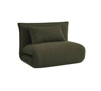 swe hauffeuse Convertible 1 Place en Bouclette texturée Kaki L 99 x P 80 x H 66 cm - Fleeep