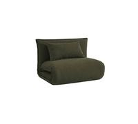 sweeek - Chauffeuse Convertible 1 Place en Bouclette texturée Kaki L 99 x P 80 x H 66 cm - Fleeep