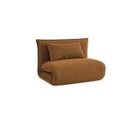 | Chauffeuse convertible 1 place en bouclette texturée moutarde L 99 x P 80 x H 66 cm - Fleeep