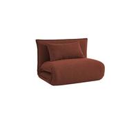 | Chauffeuse convertible 1 place en bouclette texturée terracotta L 99 x P 80 x H 66 cm - Fleeep