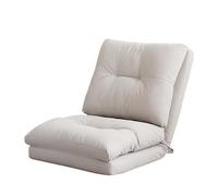 Chauffeuse Convertible 1 Place, Fauteuil de Sol Réglable 6 Positions, Canapé Lit Pliable au Sol avec Housse en Velours Côtelé Lavable, Chaise Longue pour Chambre, Salon, Gaming, Lecture(White)