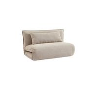 | Chauffeuse convertible 2 places en bouclette texturée beige L 120 x P 80 x H 66 cm - Fleeep