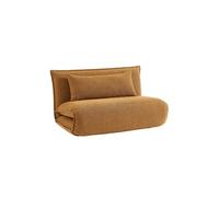 | Chauffeuse convertible 2 places en bouclette texturée moutarde L 120 x P 80 x H 66 cm - Fleeep