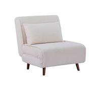 Chauffeuse convertible bouclette piétement bois 1 place