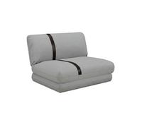 Chauffeuse convertible multipositions tissu Gris chiné avec bande noire - BAKARY - ALTOBUY