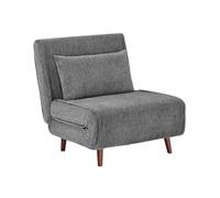 Chauffeuse convertible tissu chenille piètement bois 1 place gris - Guest