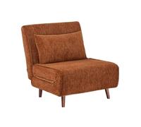 Chauffeuse convertible tissu chenille piètement bois 1 place terracotta - Guest