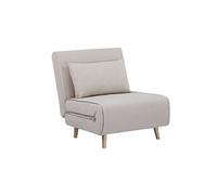 sweeek - Chauffeuse Convertible Tissu piétement Bois 1 Place Beige Guest
