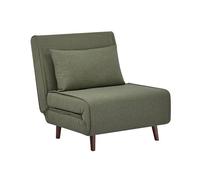 Chauffeuse convertible tissu piétement bois 1 place kaki Guest