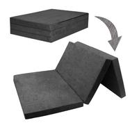 FORTISLINE Matelas d'appoint Pliant 2 Places lit d'appoint lit d'invité futon Pouf 195x120x8 cm Couleur Gris