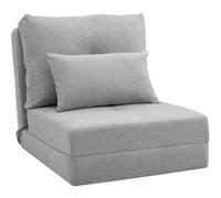 HOMCOM Fauteuil Convertible 1 Place Fauteuil Paresseux lit chauffeuse 1 Place - Coussin Inclus, Dossier réglable - Salon, Charge 120 kg, Tissu Lin Gris Clair