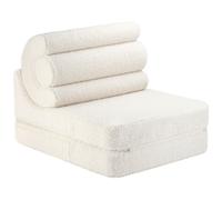 Fauteuil pliant enfant - pouf ?onvertible de jeu flipster en teddy cream white TU