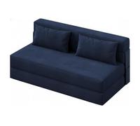 Chauffeuse lit Convertible 2 Places en Velours Côtelé,2 in 1 Canapé lit Convertible avec 2 Oreillers,Housse Détachable,Polyuréthane Rembourrage,Fauteuil lit pour Chambre,Salon(200X150X15cm,Bleu)