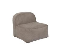 Chauffeuse lounge AMORY en mousse et tissu velours côtelé taupe 85x85xH78cm
