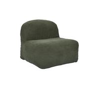 Chauffeuse lounge en mousse et tissu velours vert - GRANT -