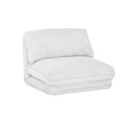 sweeek - Chauffeuse Matelas Blanc cassé Convertible Velours côtelé Grosse côte 1 Place Cosy