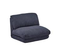 Chauffeuse matelas bleu foncé convertible velours côtelé grosse côte 1 place Cosy