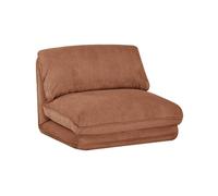 Chauffeuse matelas camel convertible velours côtelé grosse côte 1 place Cosy