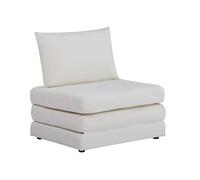 Chauffeuse matelas convertible blanc cassé tissu chenille 1 place Fold